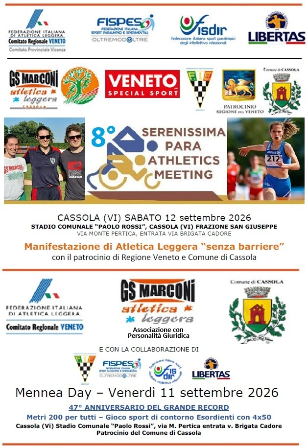 8° Serenissima Para Athletics Meeting a Cassola